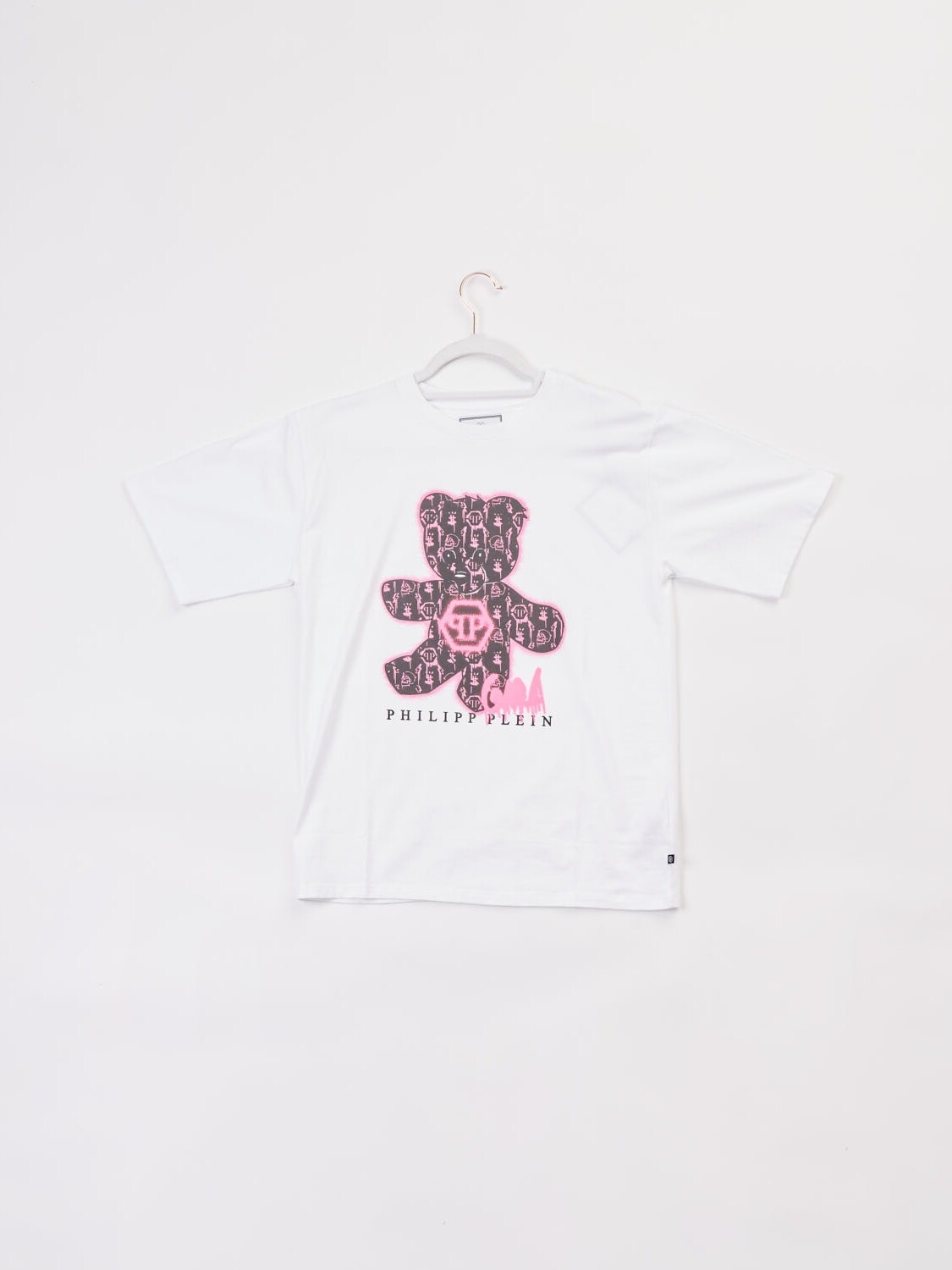 T-shirt bianca con orsetto rosa PHILIPP PLEIN