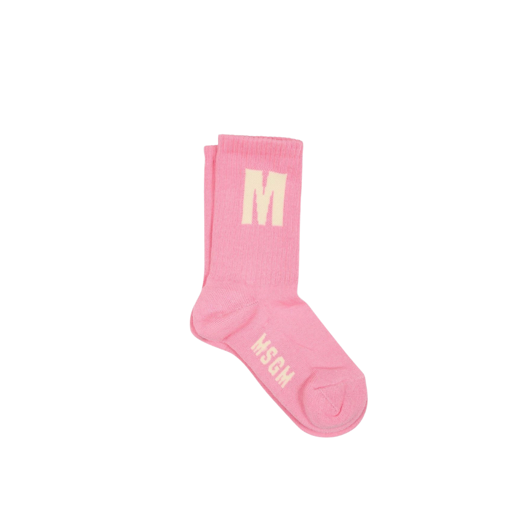 Calzini rosa con logo MSGM