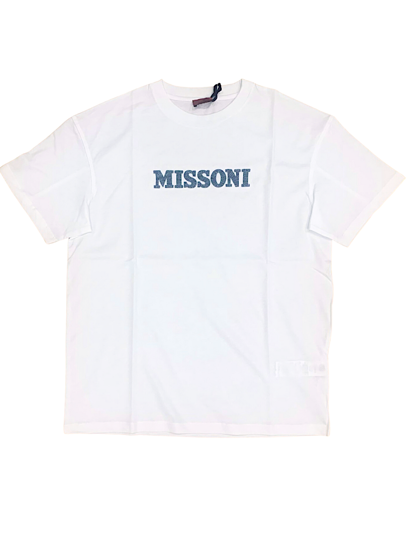 T-shirt bianca over MISSONI