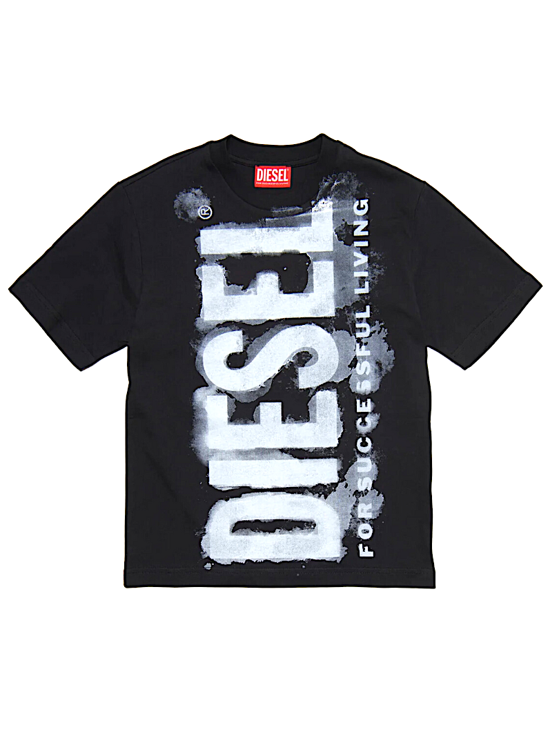 T-shirt nera maxi logo DIESEL