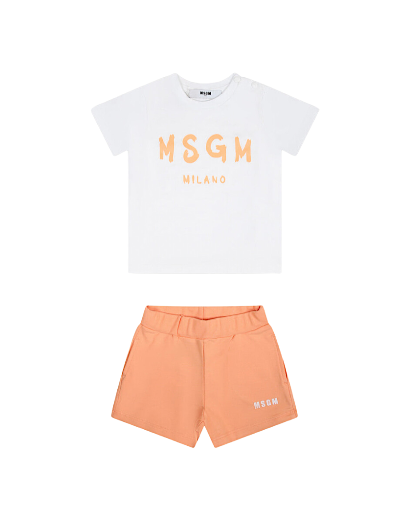 Set neonato t-shirt e shorts arancio MSGM