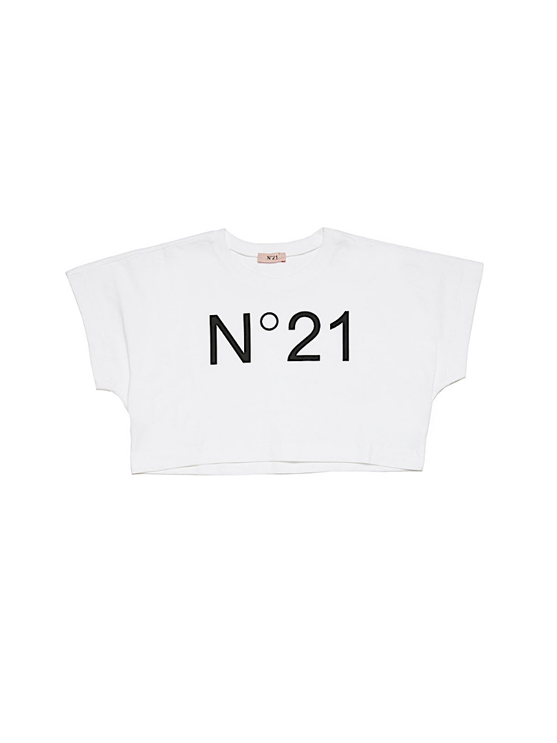 T-shirt basica bianca crop N21