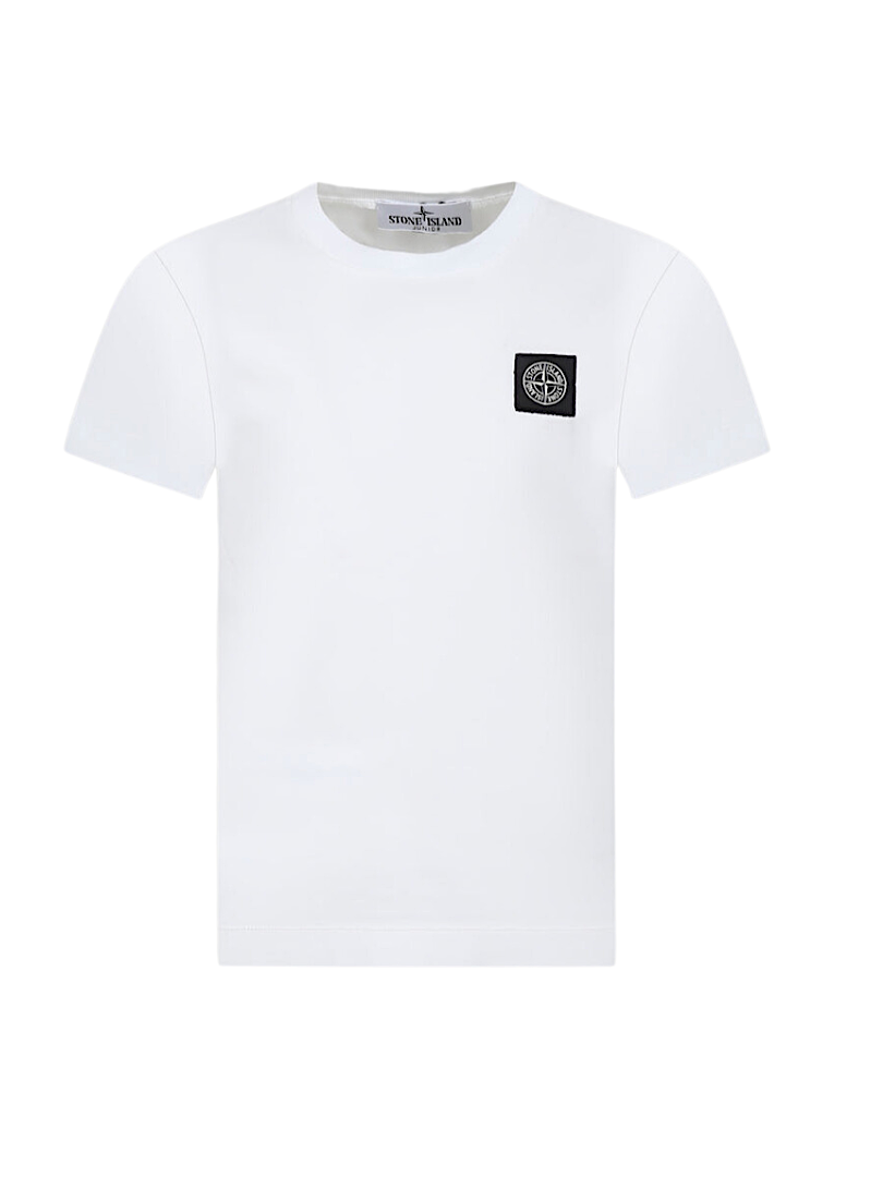 T-shirt iconica liscia bianca manica corta STONE ISLAND