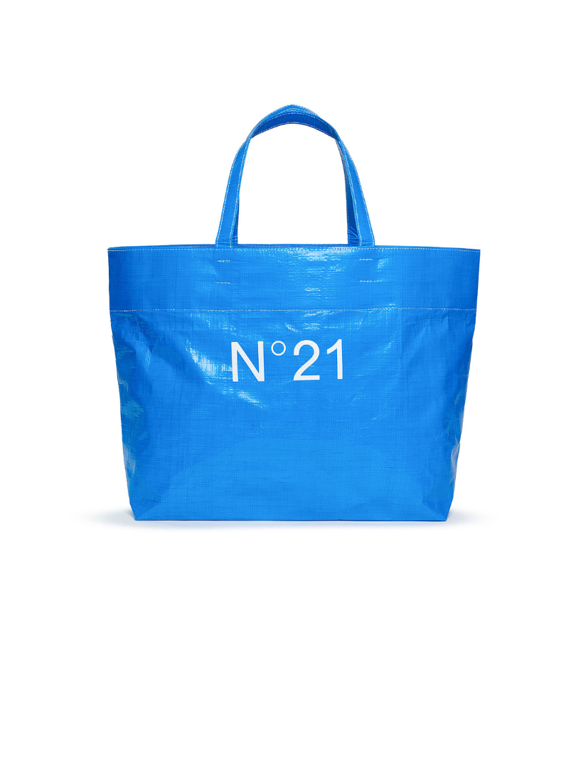 Borsa shopper bluette in plastica N21