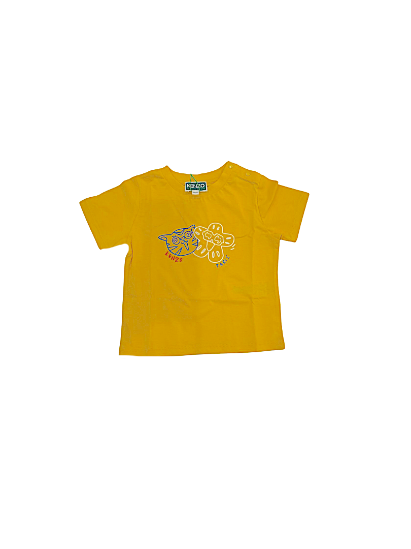 T-shirt gialla neonato KENZO