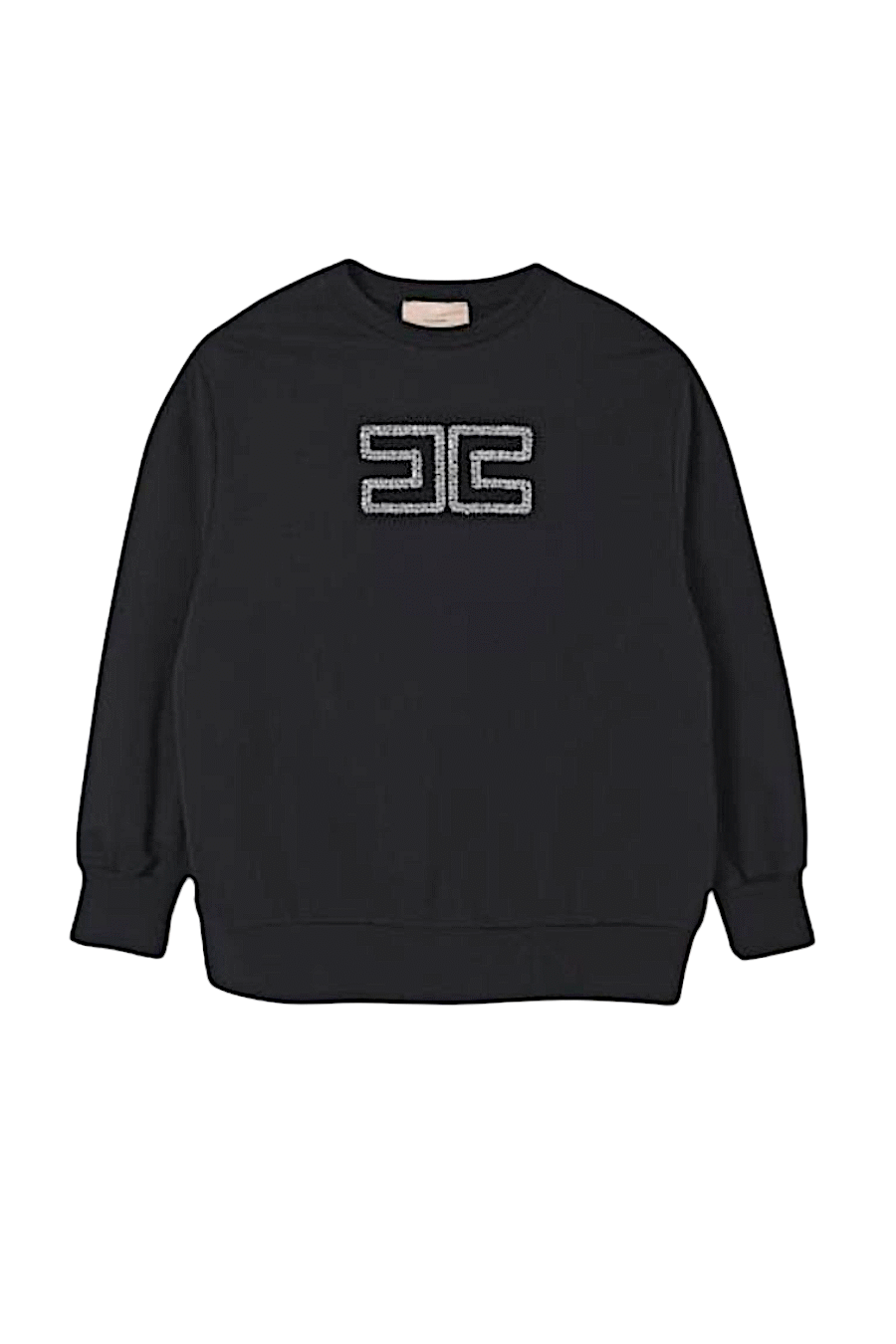 Felpa nera iconica logo cristalli ELISABETTA FRANCHI